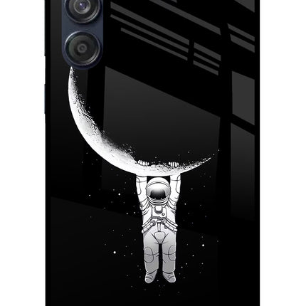 Moon Space Samsung M55 5G Glass Case Back Cover by Casekaro