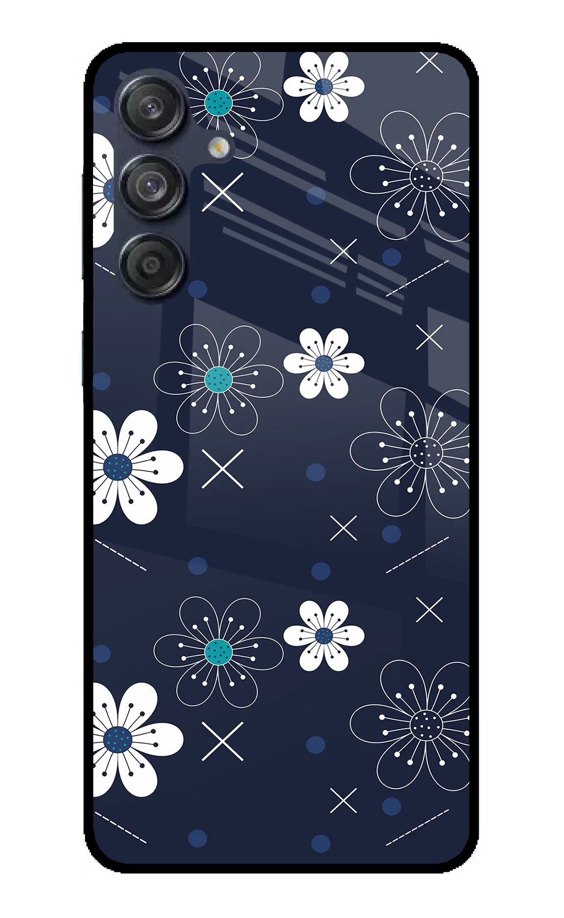 Flowers Samsung M55 5G Glass Case Back Cover by Casekaro