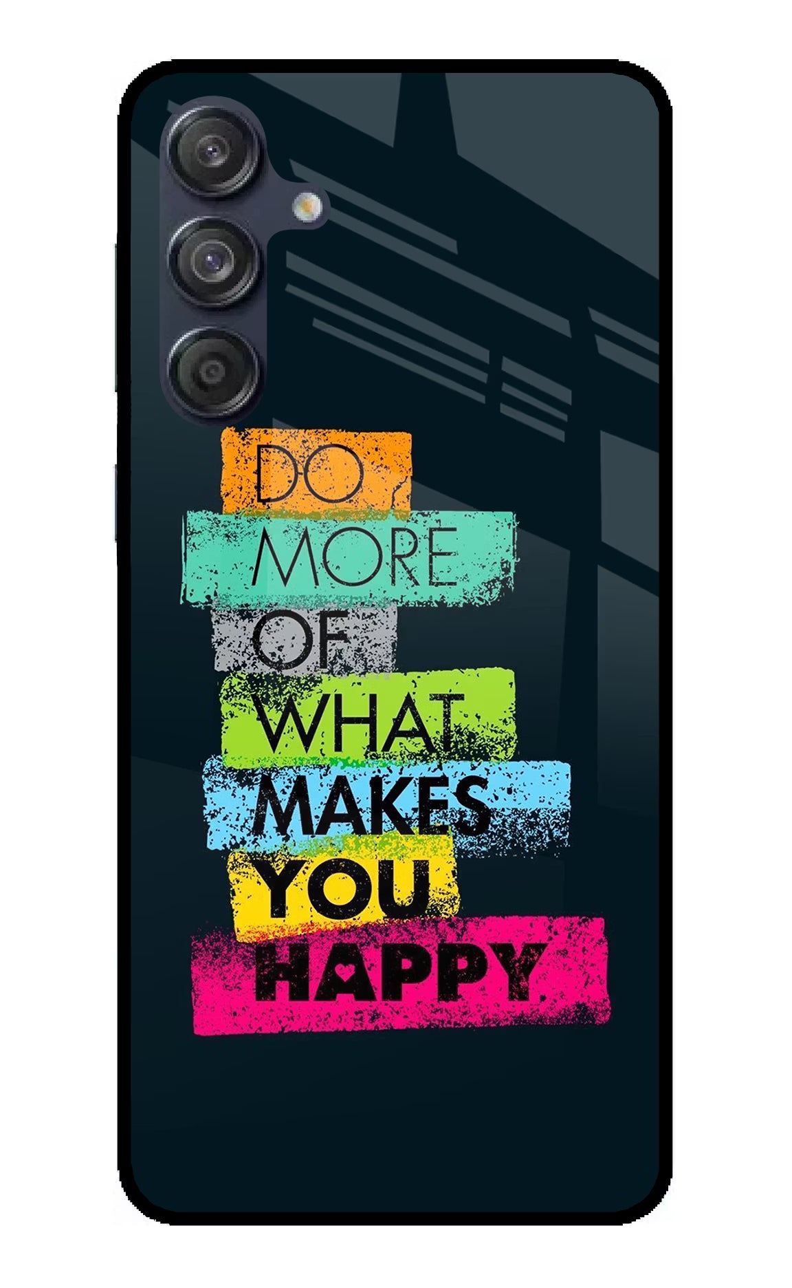 Do More Of What Makes You Happy Samsung M55 5G Glass Case Back Cover by Casekaro