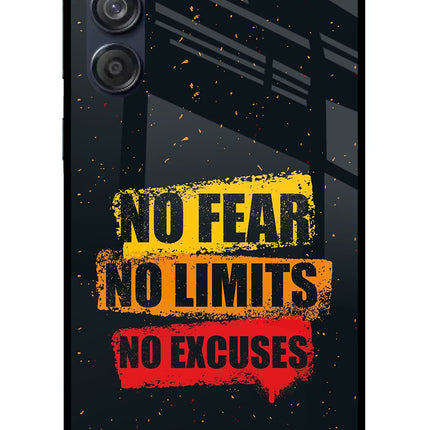 No Fear No Limits No Excuse Samsung M55 5G Glass Case