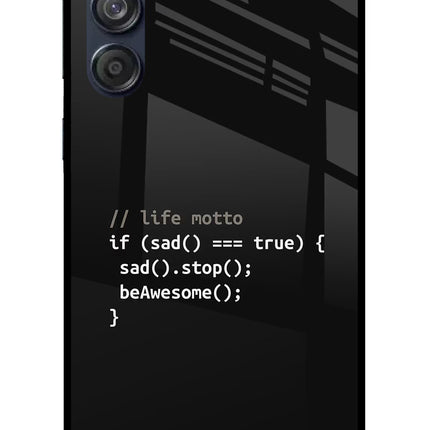 Life Motto Code Samsung M55 5G Glass Case