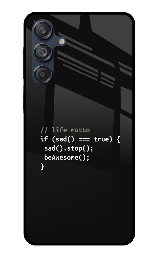 Life Motto Code Samsung M55 5G Glass Case