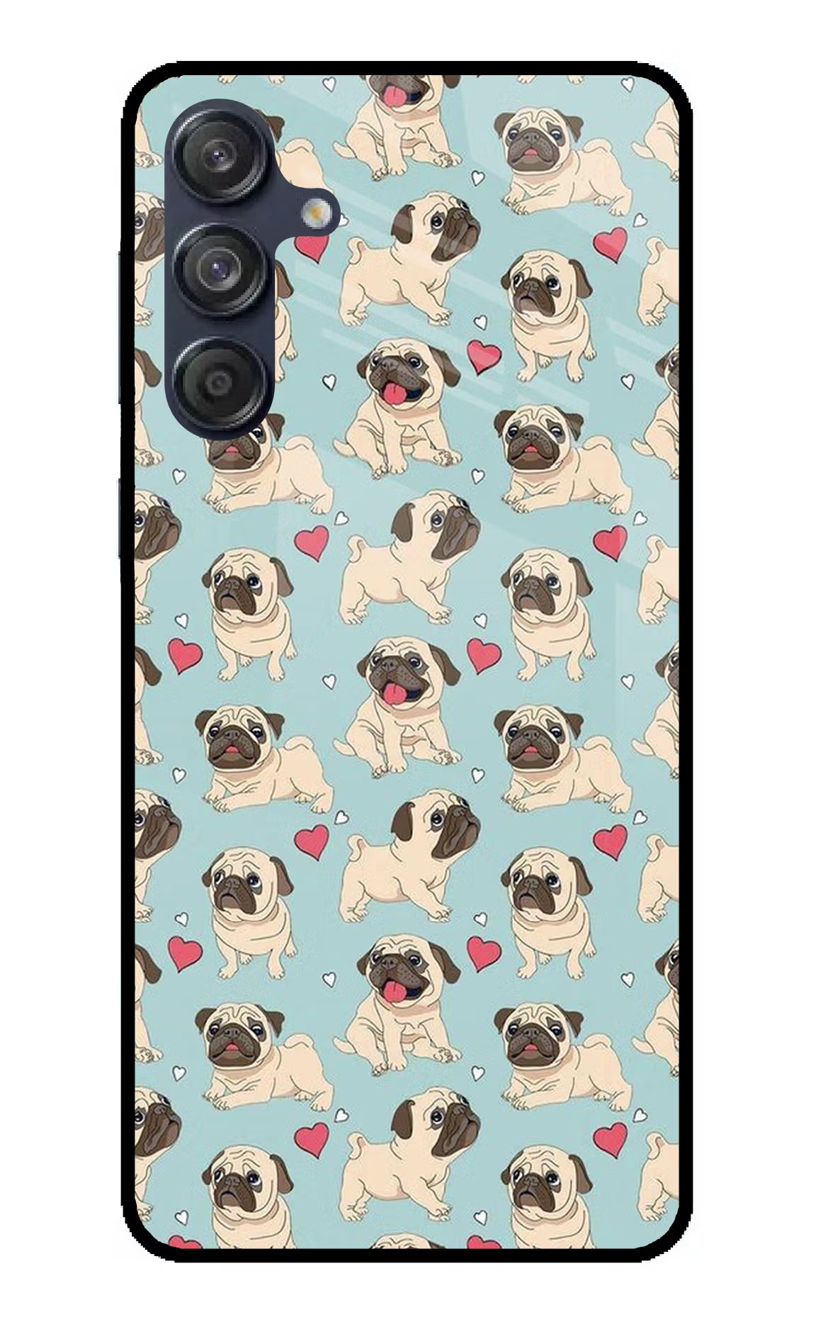 Pug Dog Samsung M55 5G Glass Case Back Cover by Casekaro