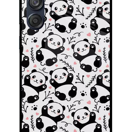 Cute Panda Samsung M55 5G Glass Case