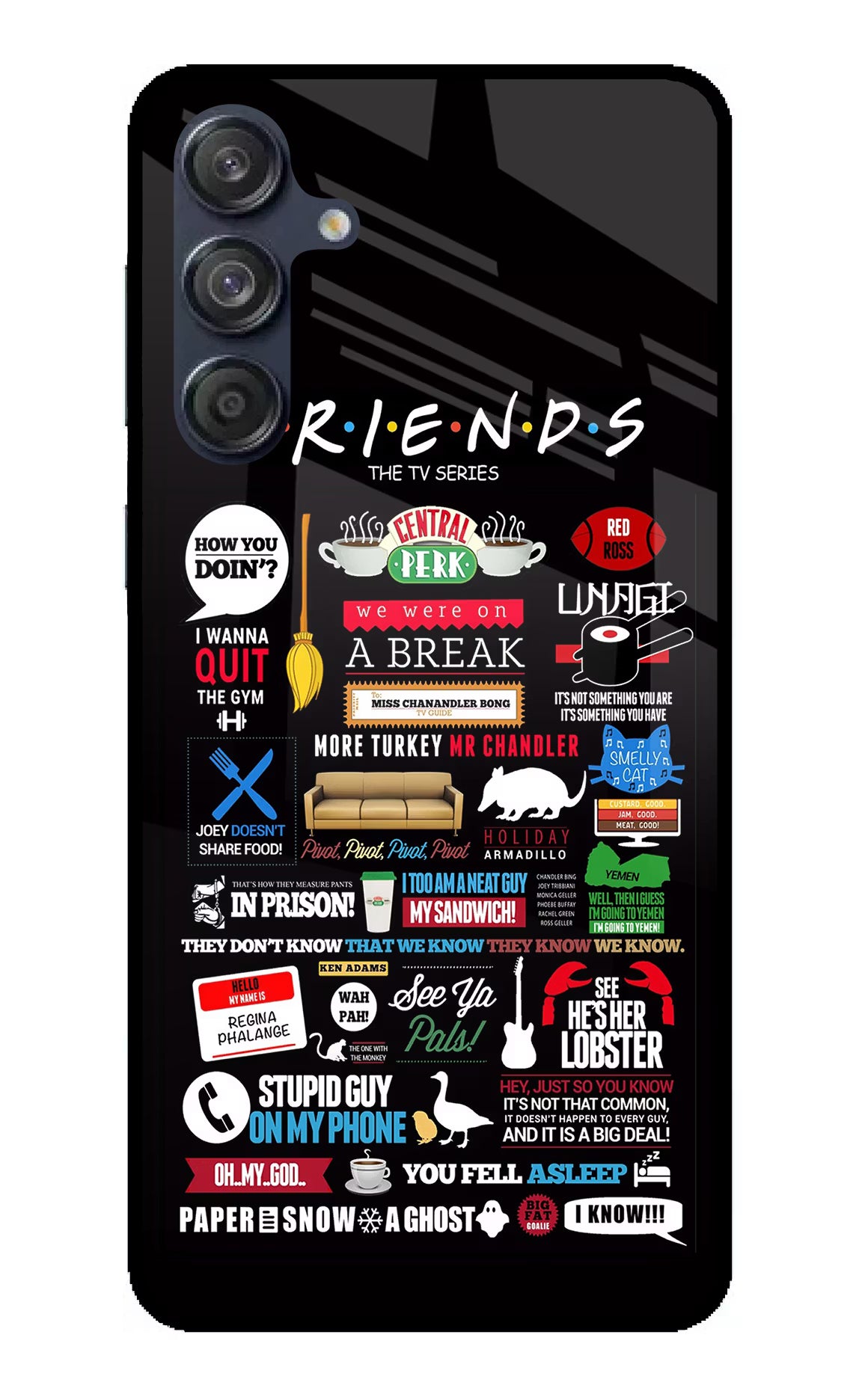 FRIENDS Samsung M55 5G Glass Case Back Cover by Casekaro