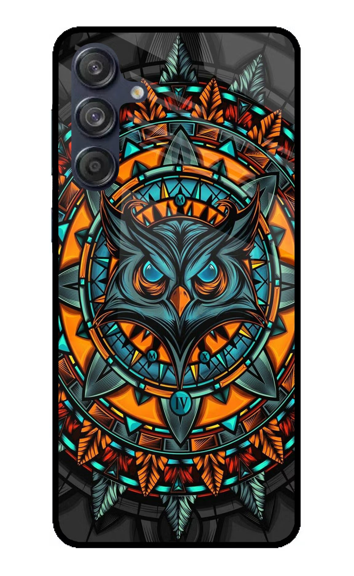 Angry Owl Art Samsung M55 5G Glass Case Back Cover by Casekaro