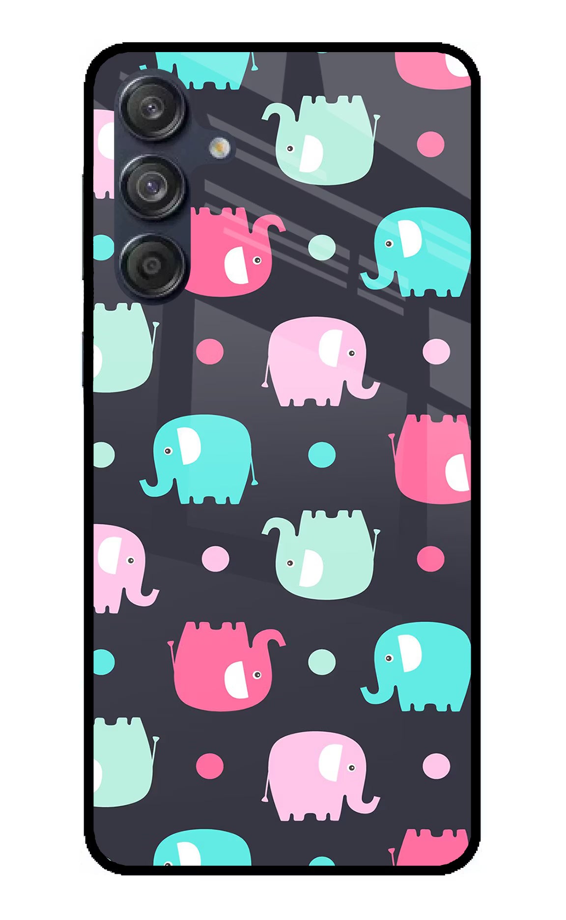 Elephants Samsung M55 5G Glass Case Back Cover by Casekaro