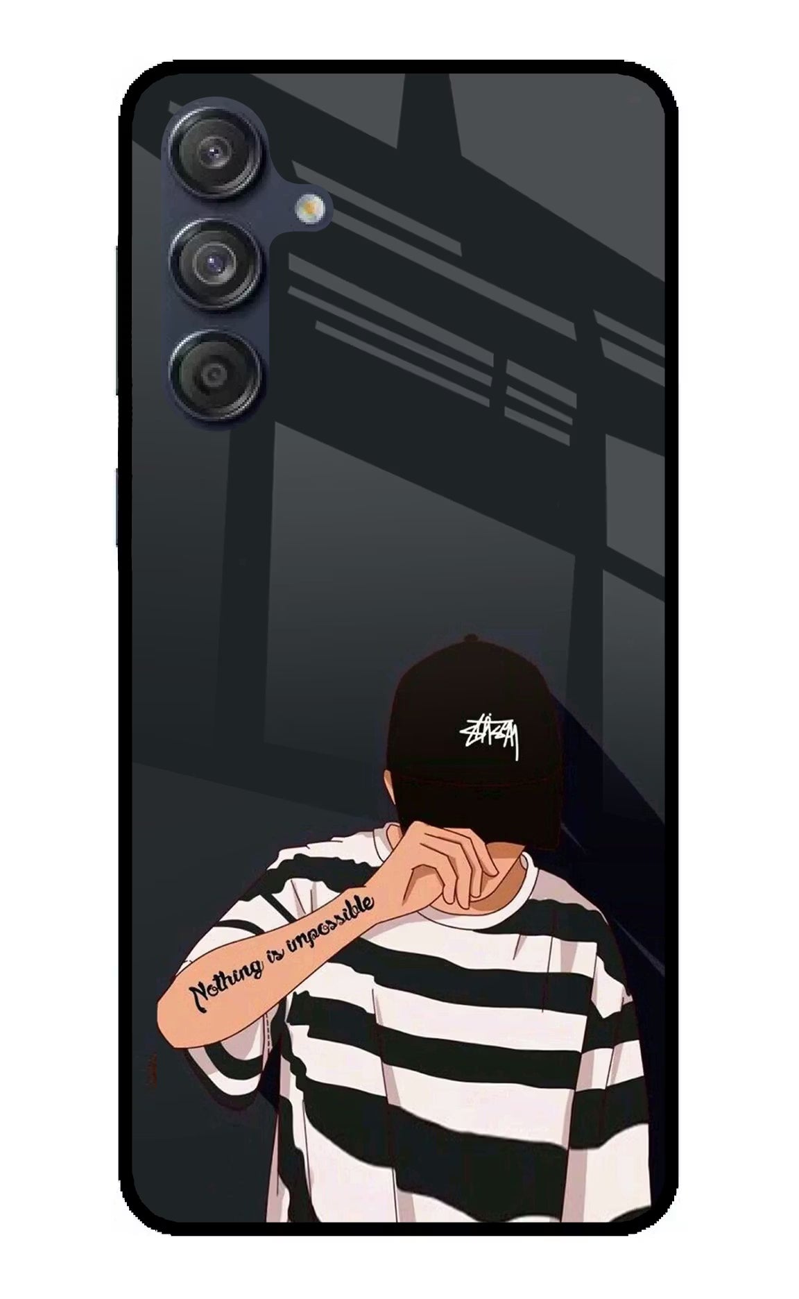 Aesthetic Boy Samsung M55 5G Glass Case Back Cover by Casekaro