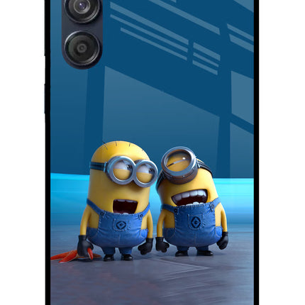 Minion Laughing Samsung M55 5G Glass Case Back Cover by Casekaro