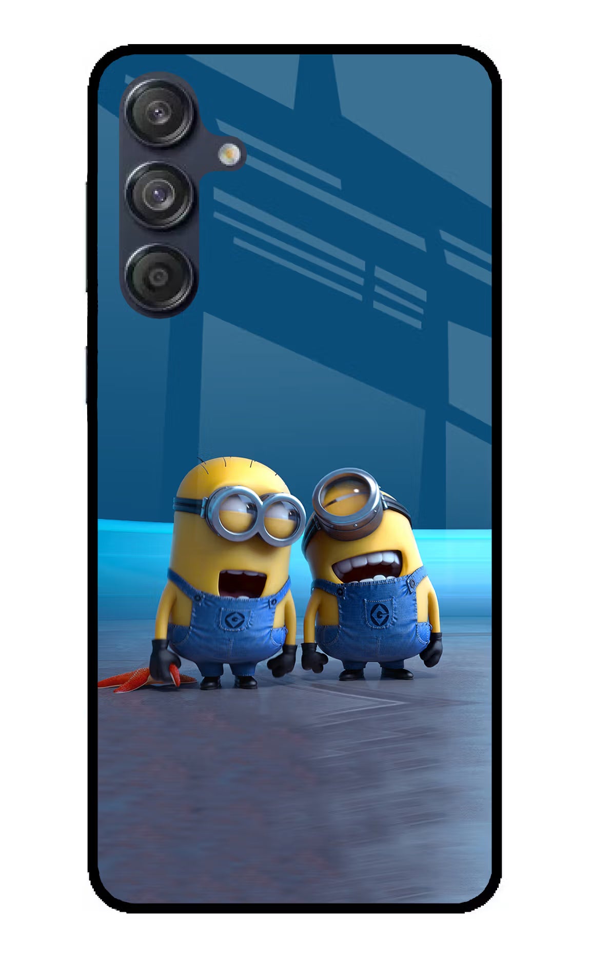 Minion Laughing Samsung M55 5G Glass Case Back Cover by Casekaro
