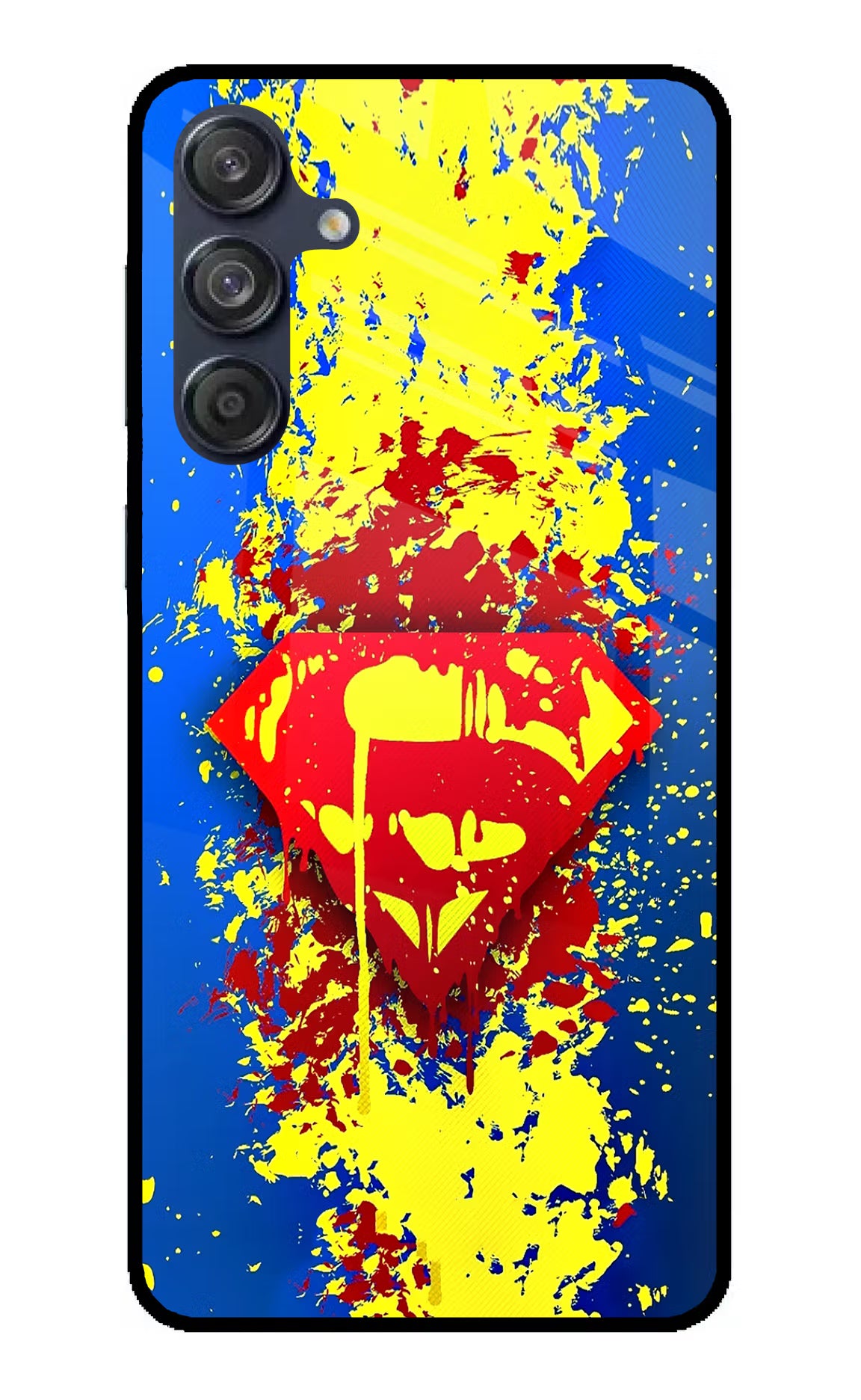 Superman logo Samsung M55 5G Glass Case Back Cover by Casekaro