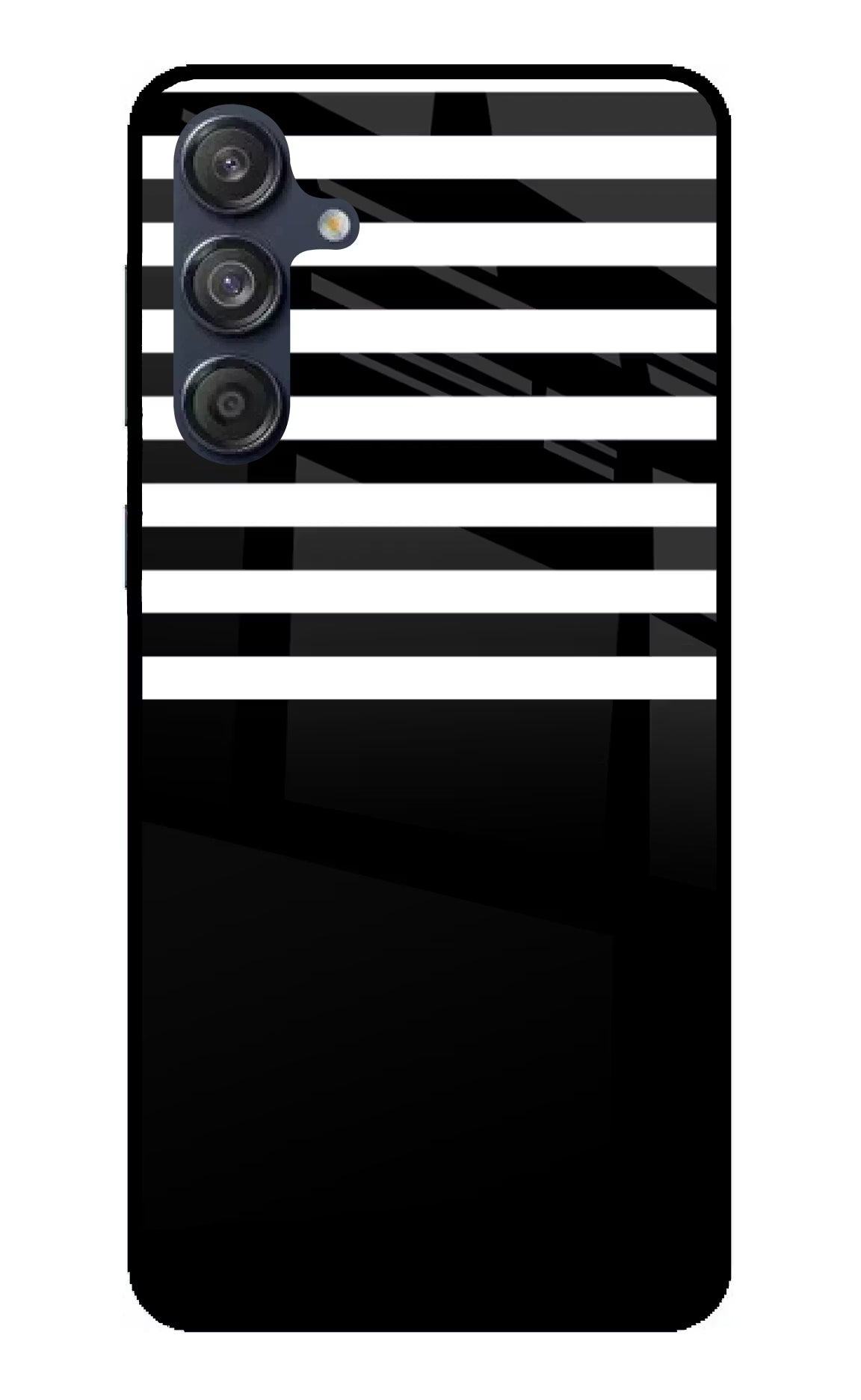 Black and White Print Samsung M55 5G Glass Case Back Cover by Casekaro