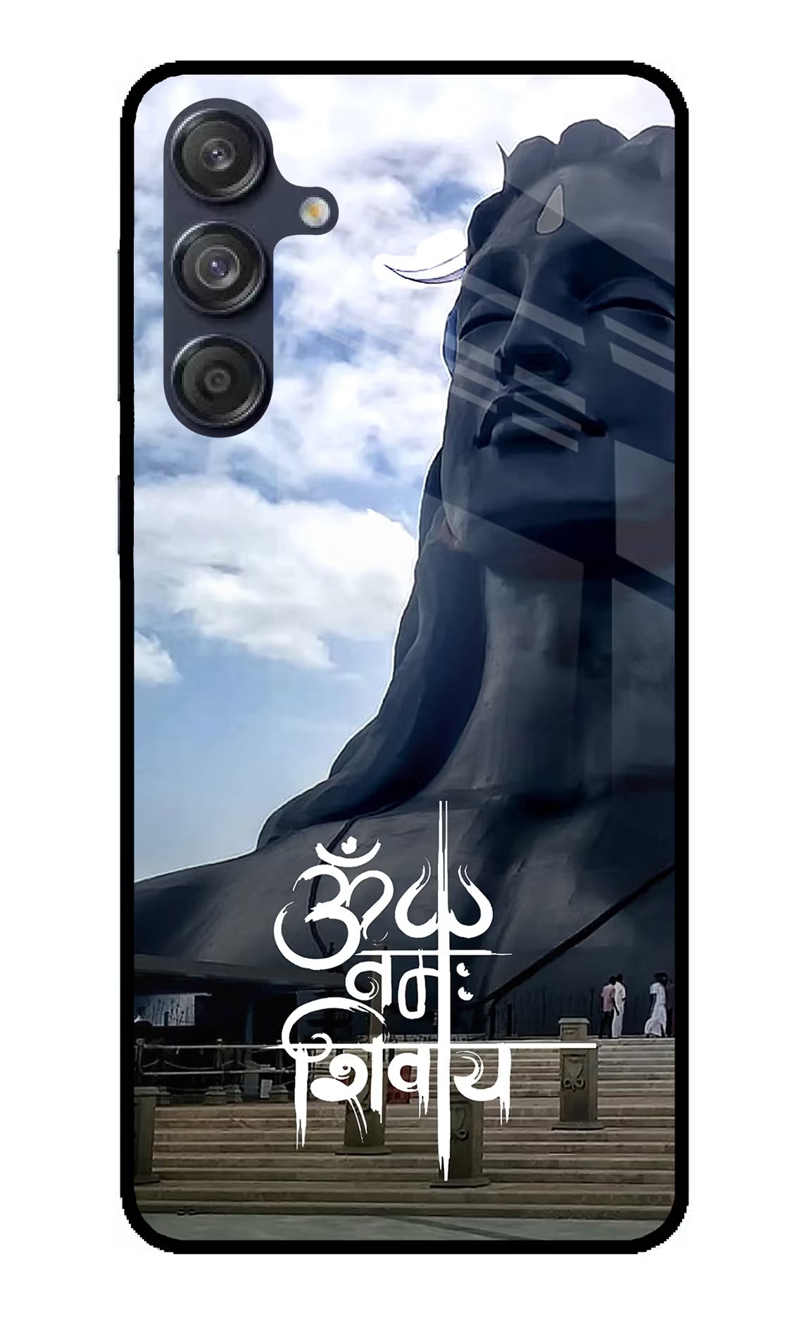 Om Namah Shivay Samsung M55 5G Glass Case Back Cover by Casekaro