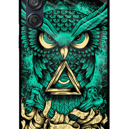 Green Owl Samsung M55 5G Glass Case