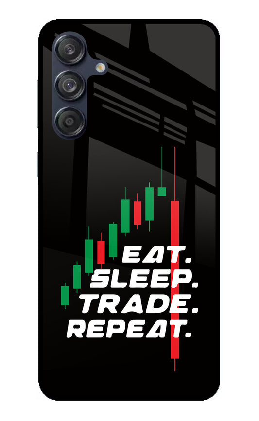 Eat Sleep Trade Repeat Samsung M55 5G Glass Case