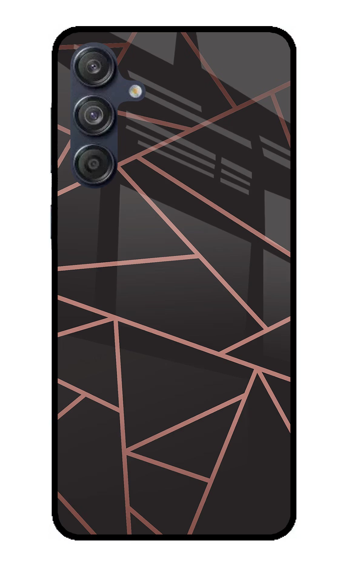 Geometric Pattern Samsung M55 5G Glass Case Back Cover by Casekaro