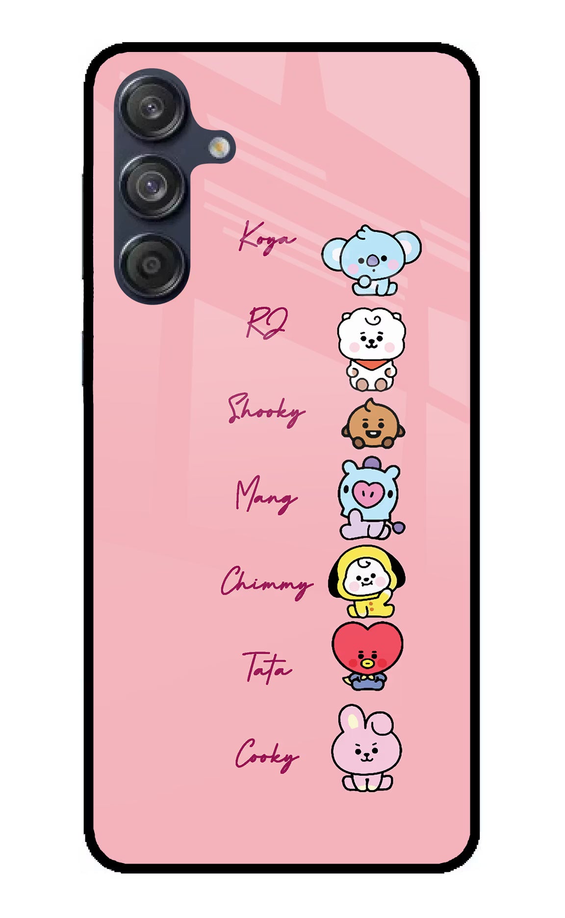 BTS names Samsung M55 5G Glass Case Back Cover by Casekaro