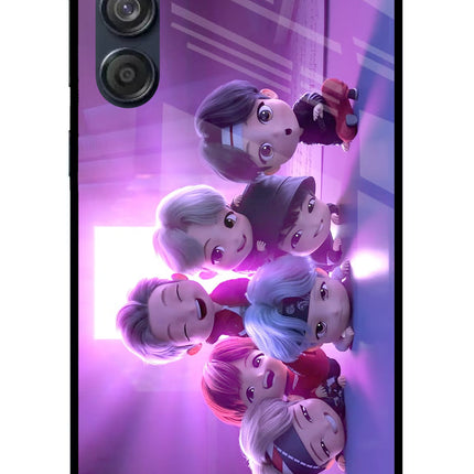 BTS Chibi Samsung M55 5G Glass Case