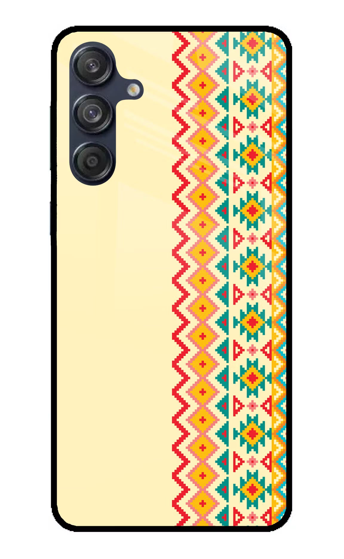 Ethnic Seamless Samsung M55 5G Glass Case Back Cover by Casekaro