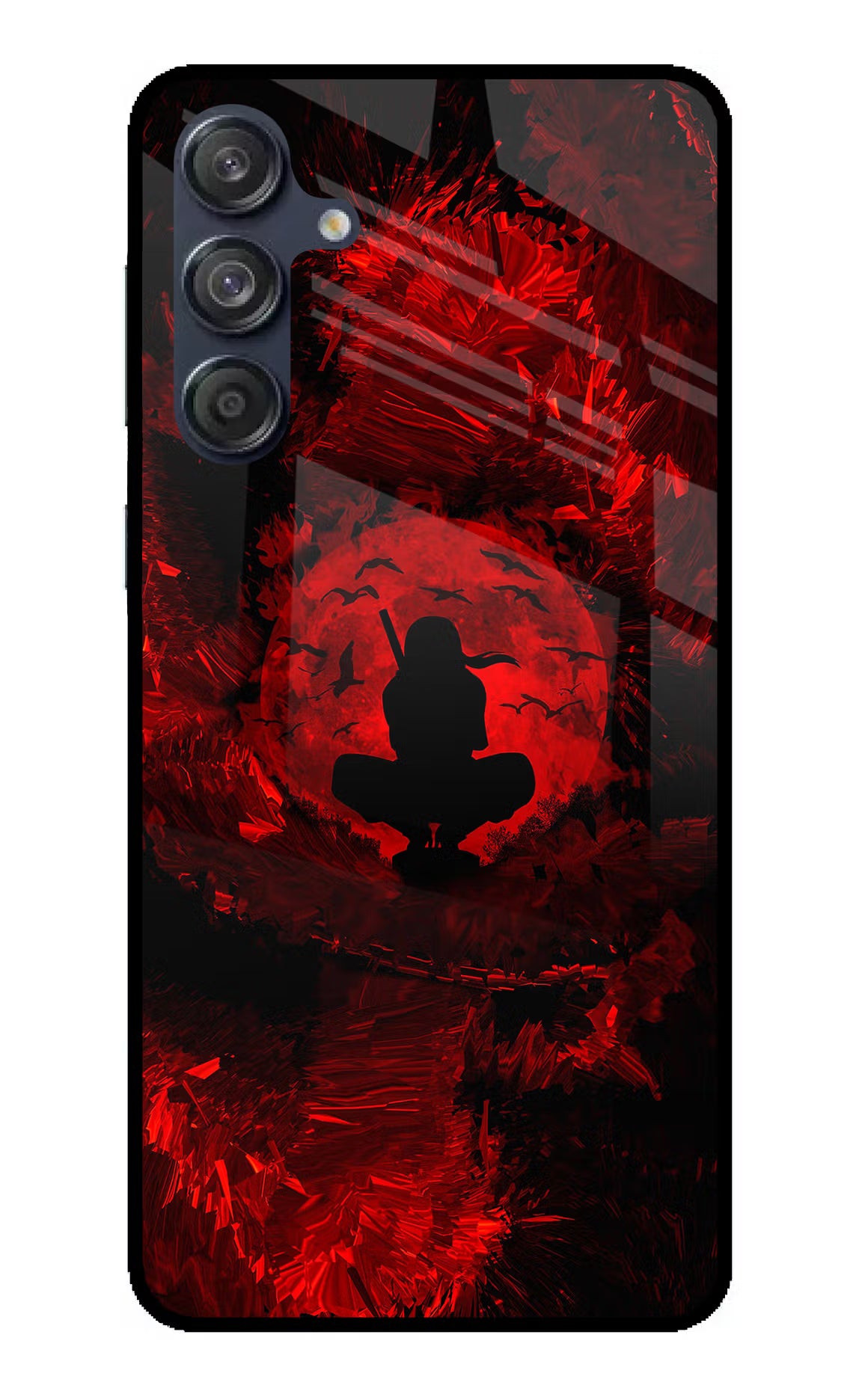 Itachi Uchiha Samsung M55 5G Glass Case Back Cover by Casekaro