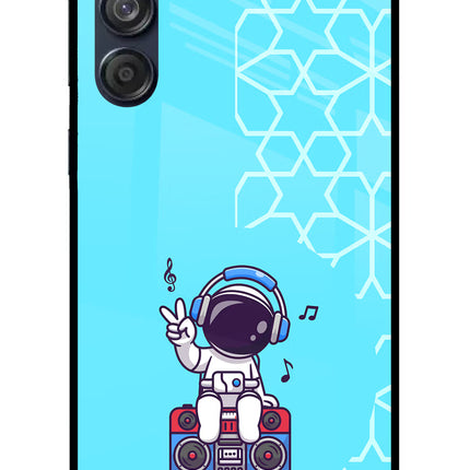 Cute Astronaut Chilling Samsung M55 5G Glass Case