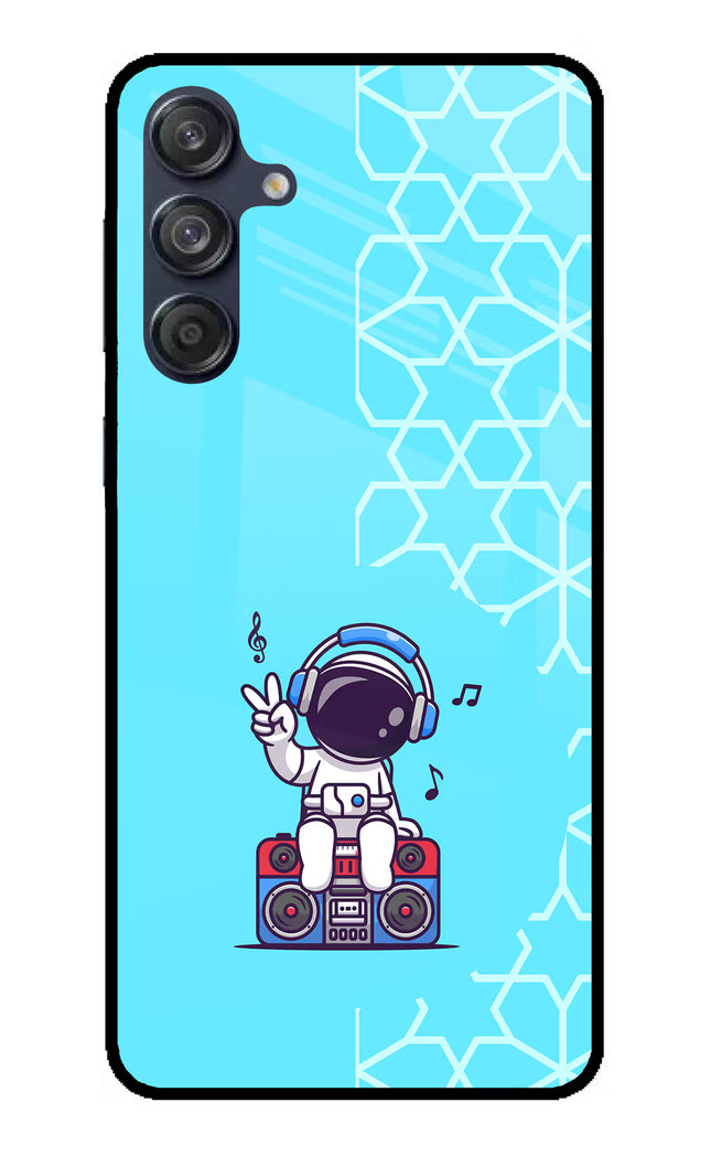 Cute Astronaut Chilling Samsung M55 5G Glass Case