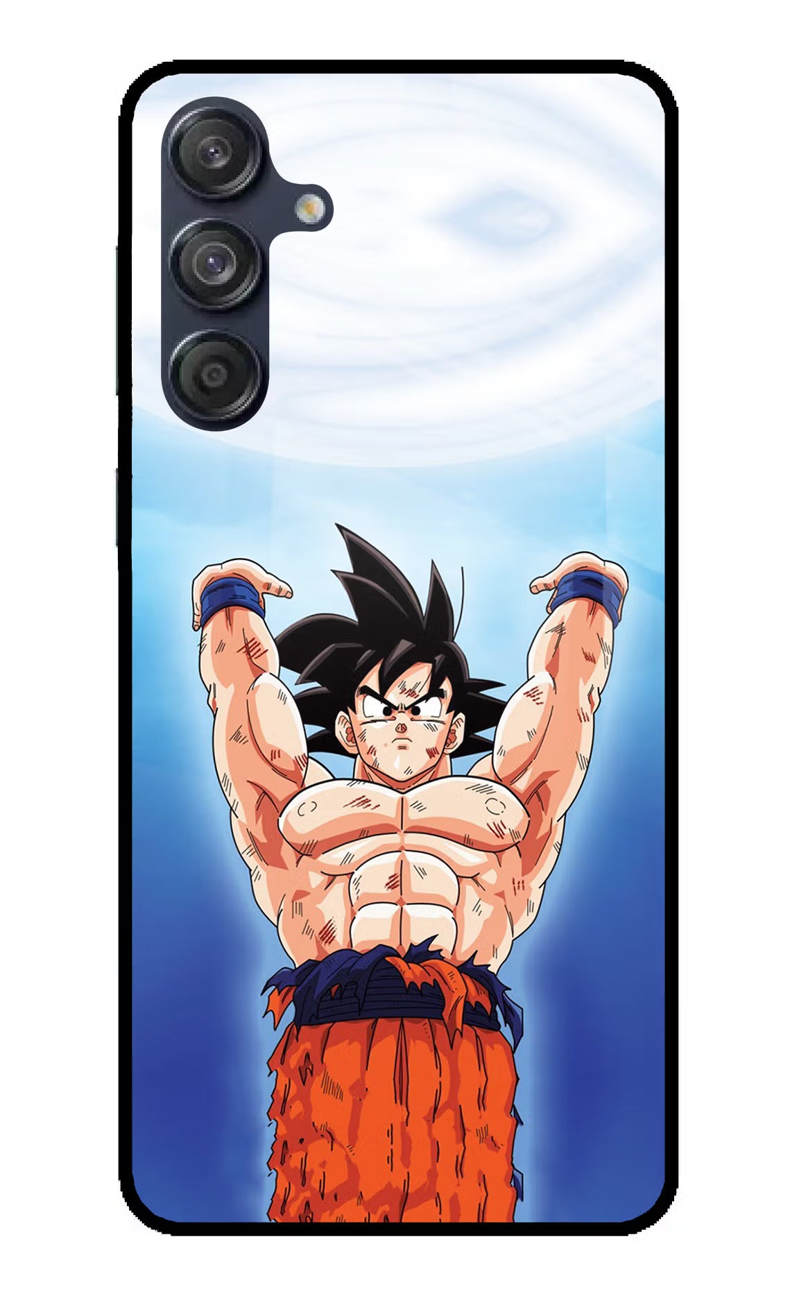 Goku Power Samsung M55 5G Glass Case Back Cover by Casekaro