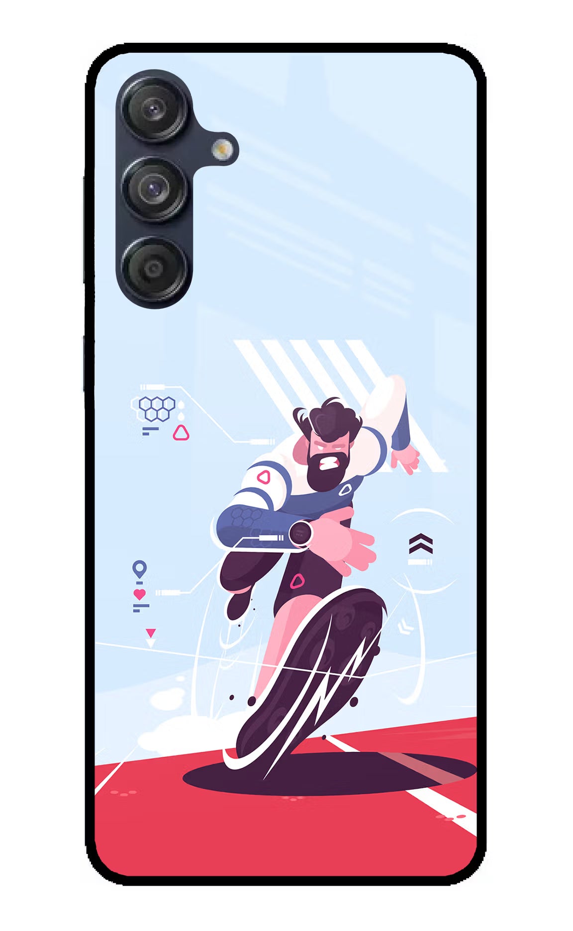 Run Pro Samsung M55 5G Glass Case Back Cover by Casekaro