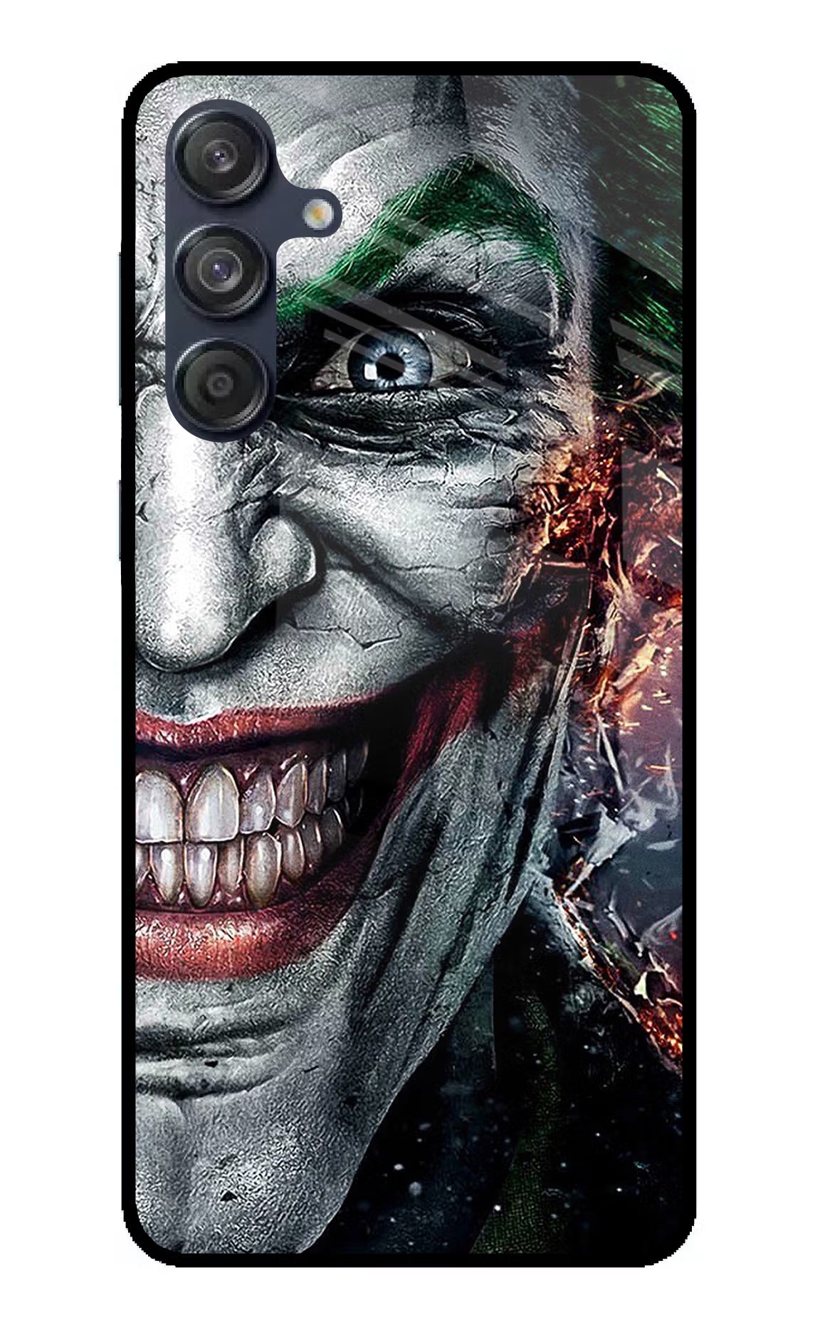 Joker Cam Samsung M55 5G Glass Case Back Cover by Casekaro