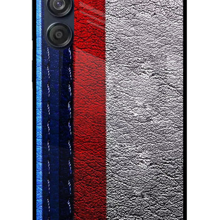 BMW Stripes Samsung M55 5G Glass Case Back Cover by Casekaro