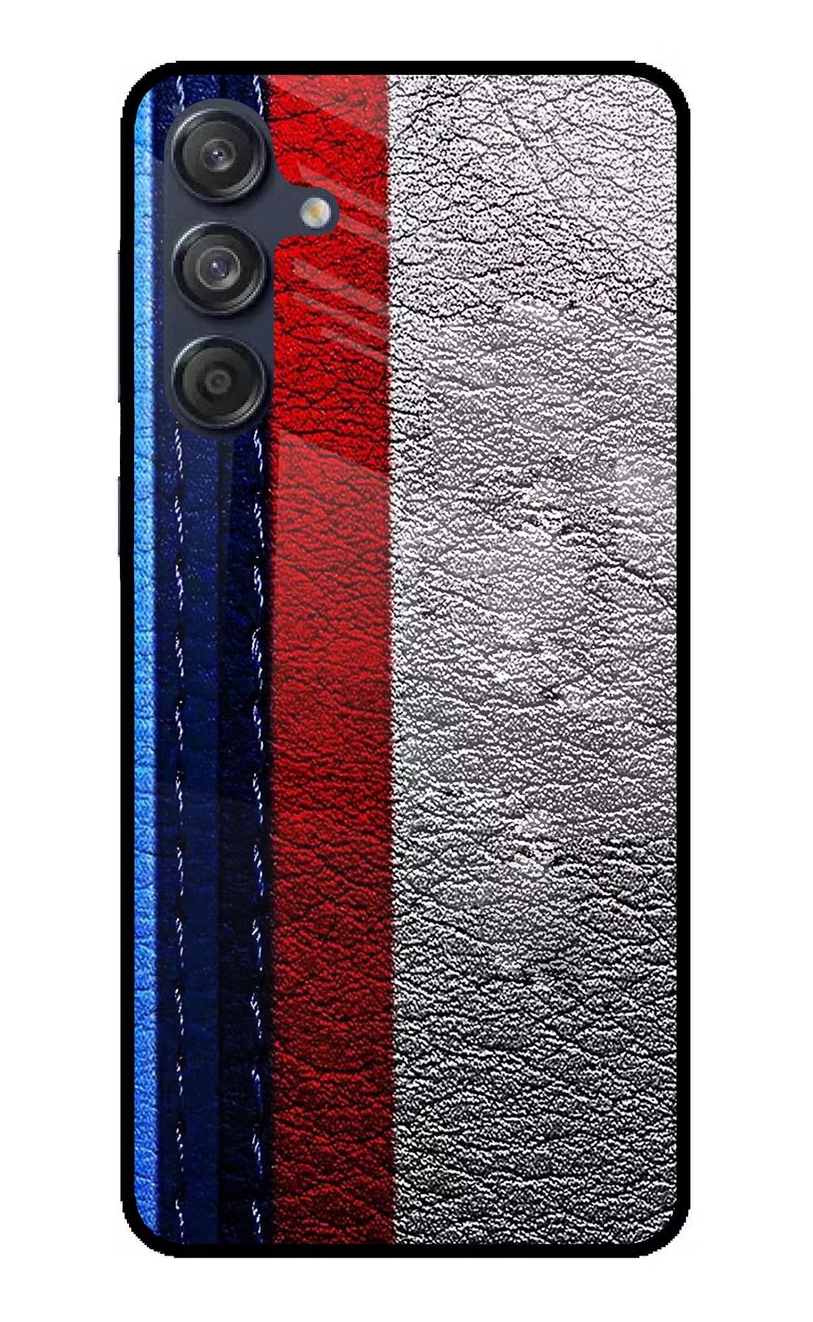 BMW Stripes Samsung M55 5G Glass Case Back Cover by Casekaro