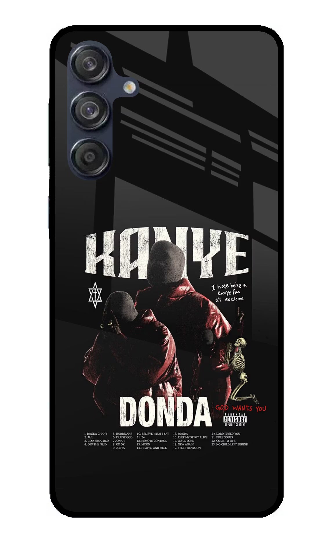 Donda Kanye West Samsung M55 5G Glass Case Back Cover by Casekaro