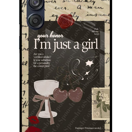 I am just a girl Samsung M55 5G Glass Case