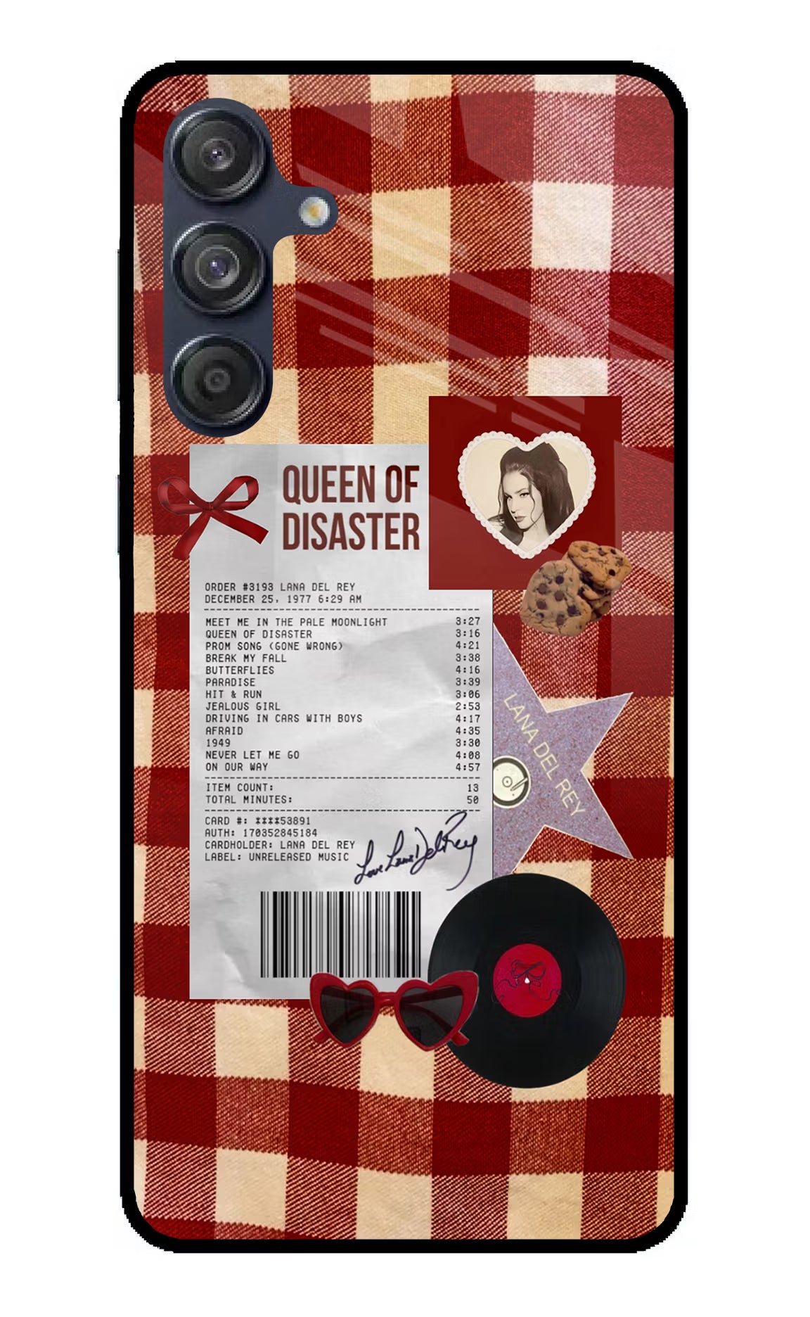 Queen of Disaster Samsung M55 5G Glass Case Back Cover by Casekaro