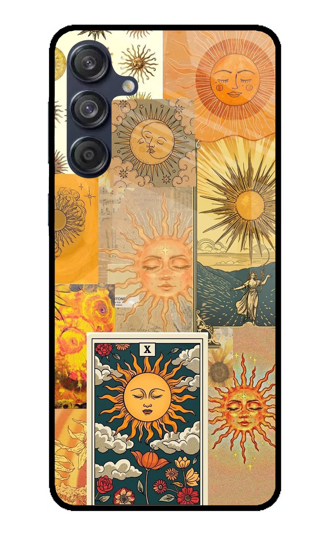 Sun Samsung M55 5G Glass Case Back Cover by Casekaro