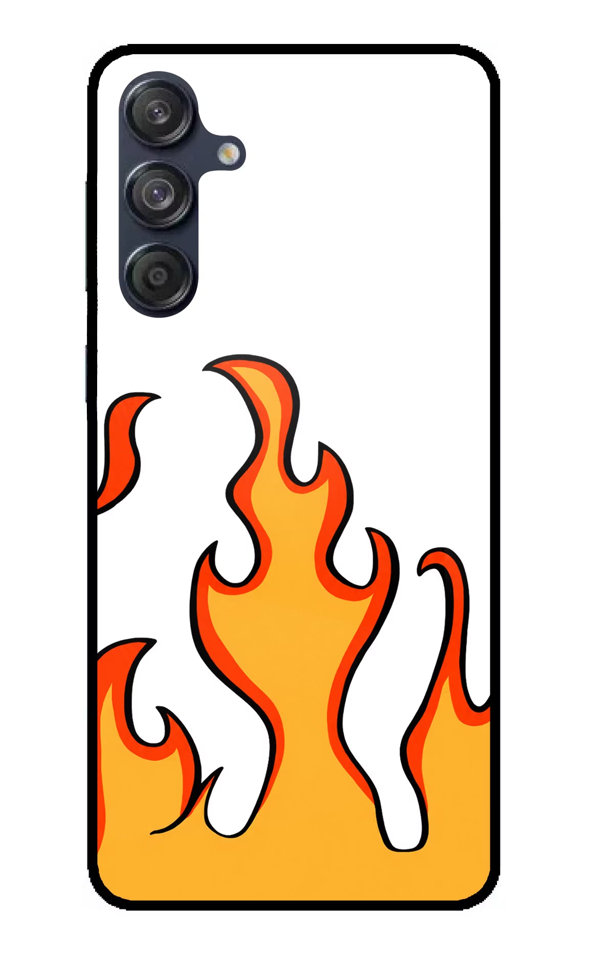 Fired Up – White Samsung M55 5G Glass Case Back Cover by Casekaro