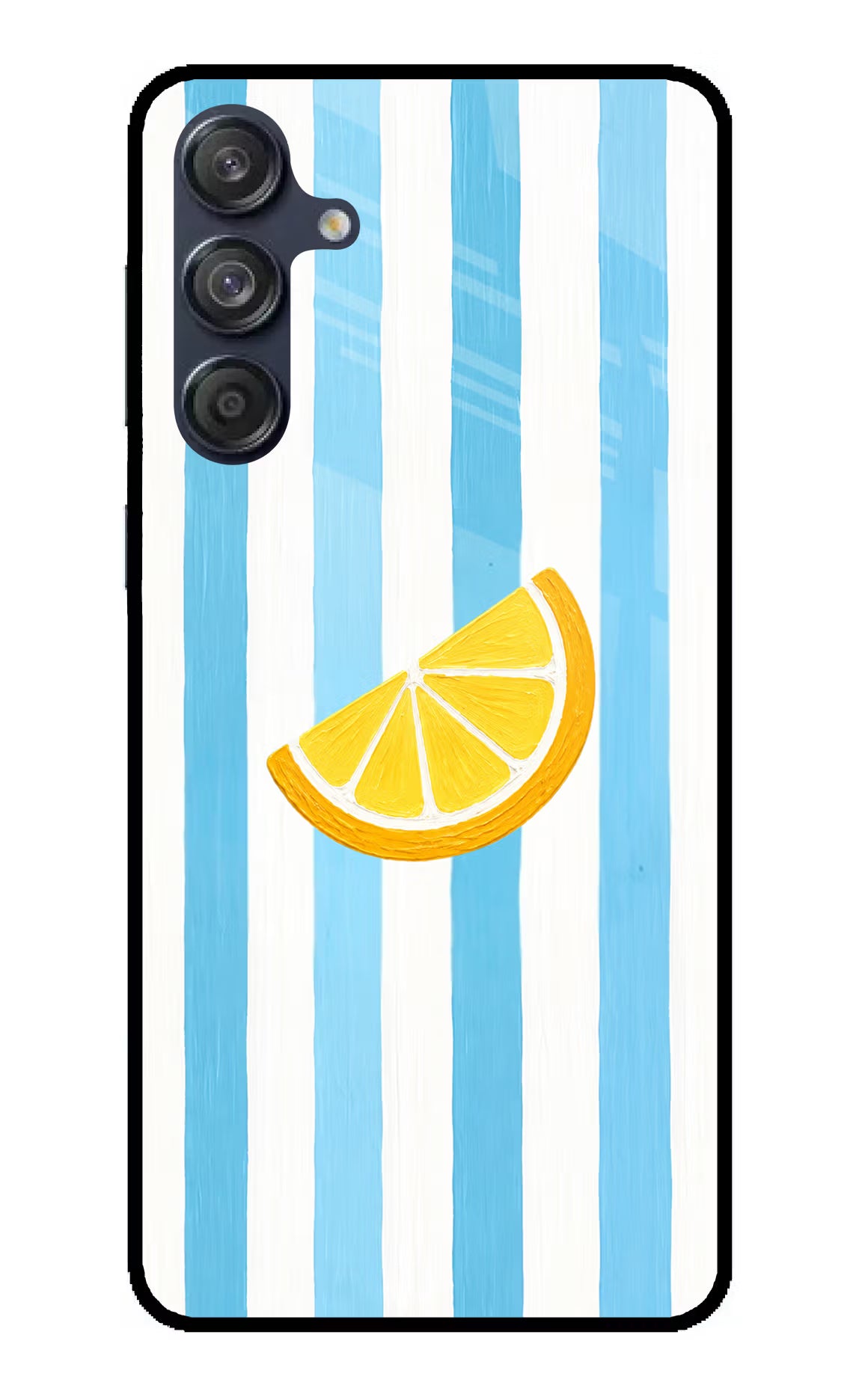 Summer Lemon Samsung M55 5G Glass Case Back Cover by Casekaro