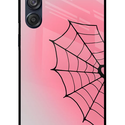 Pink Web Samsung M55 5G Glass Case