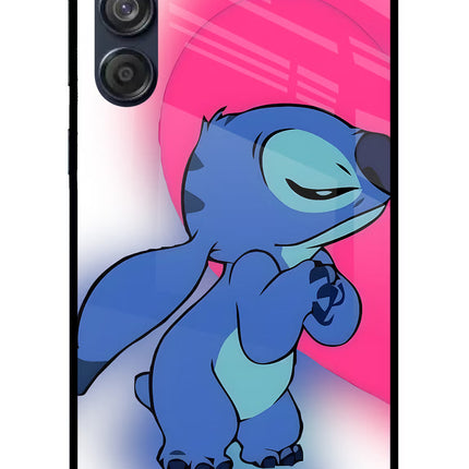 Stitch Hug Samsung M55 5G Glass Case
