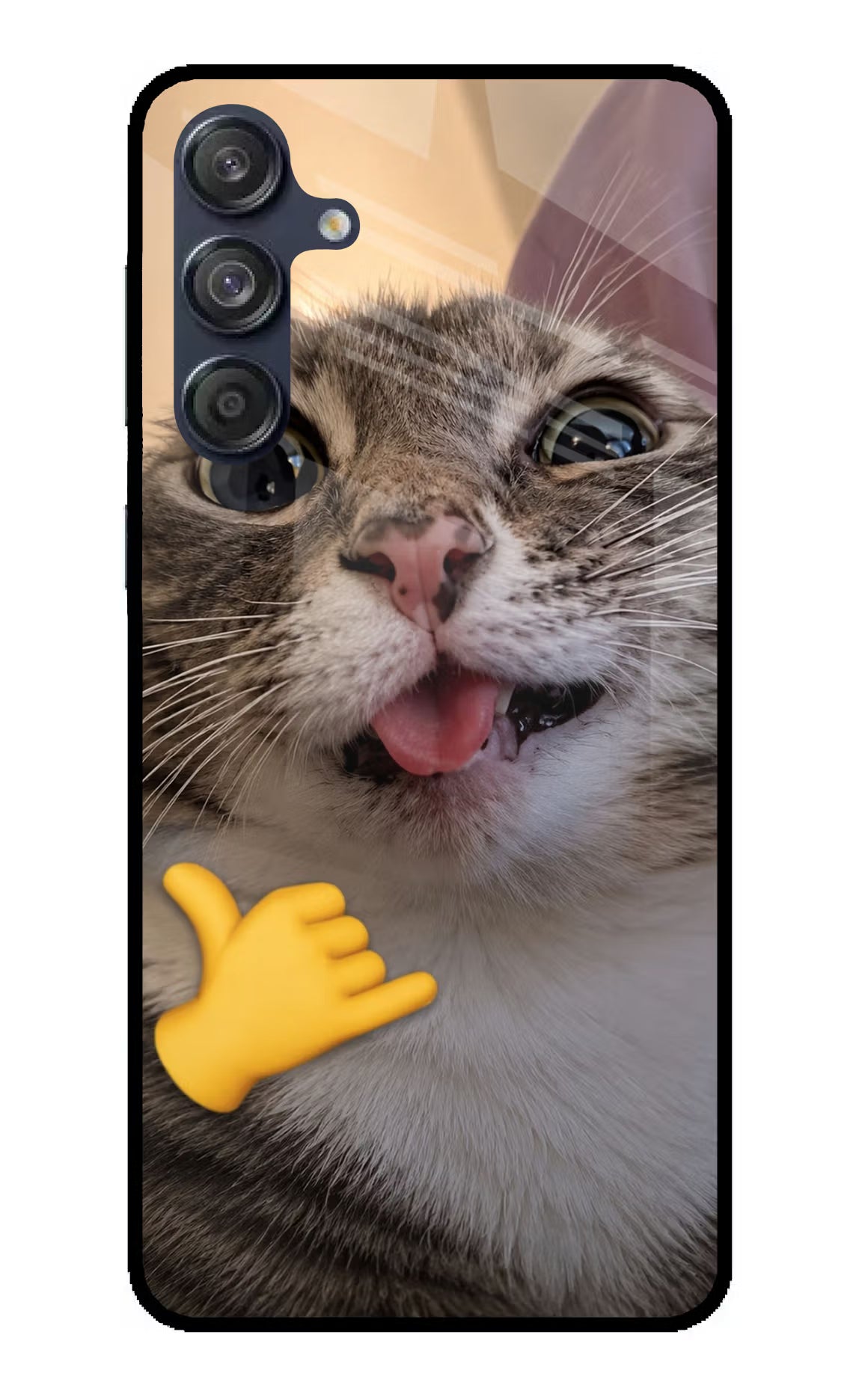 Silly Cat Call Samsung M55 5G Glass Case