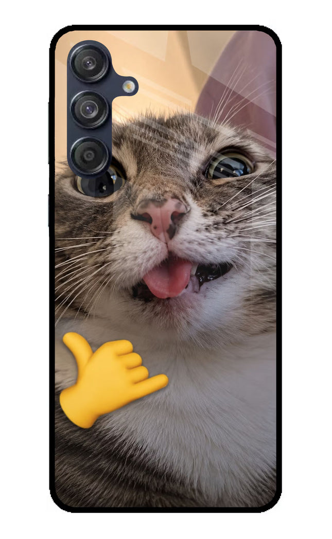 Silly Cat Call Samsung M55 5G Glass Case