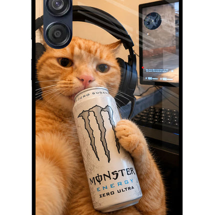 Gamer Cat Energy Samsung M55 5G Glass Case