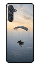 Skydiving Cow Samsung M55 5G Glass Case