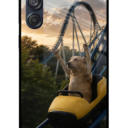 Rollercoaster Dog Samsung M55 5G Glass Case