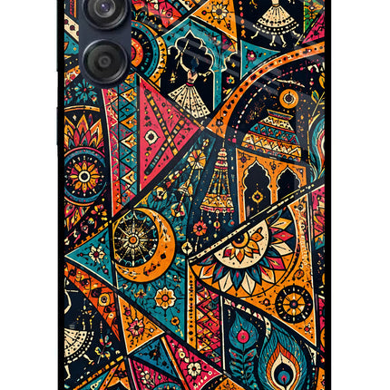 Folk Print Samsung M55 5G Glass Case