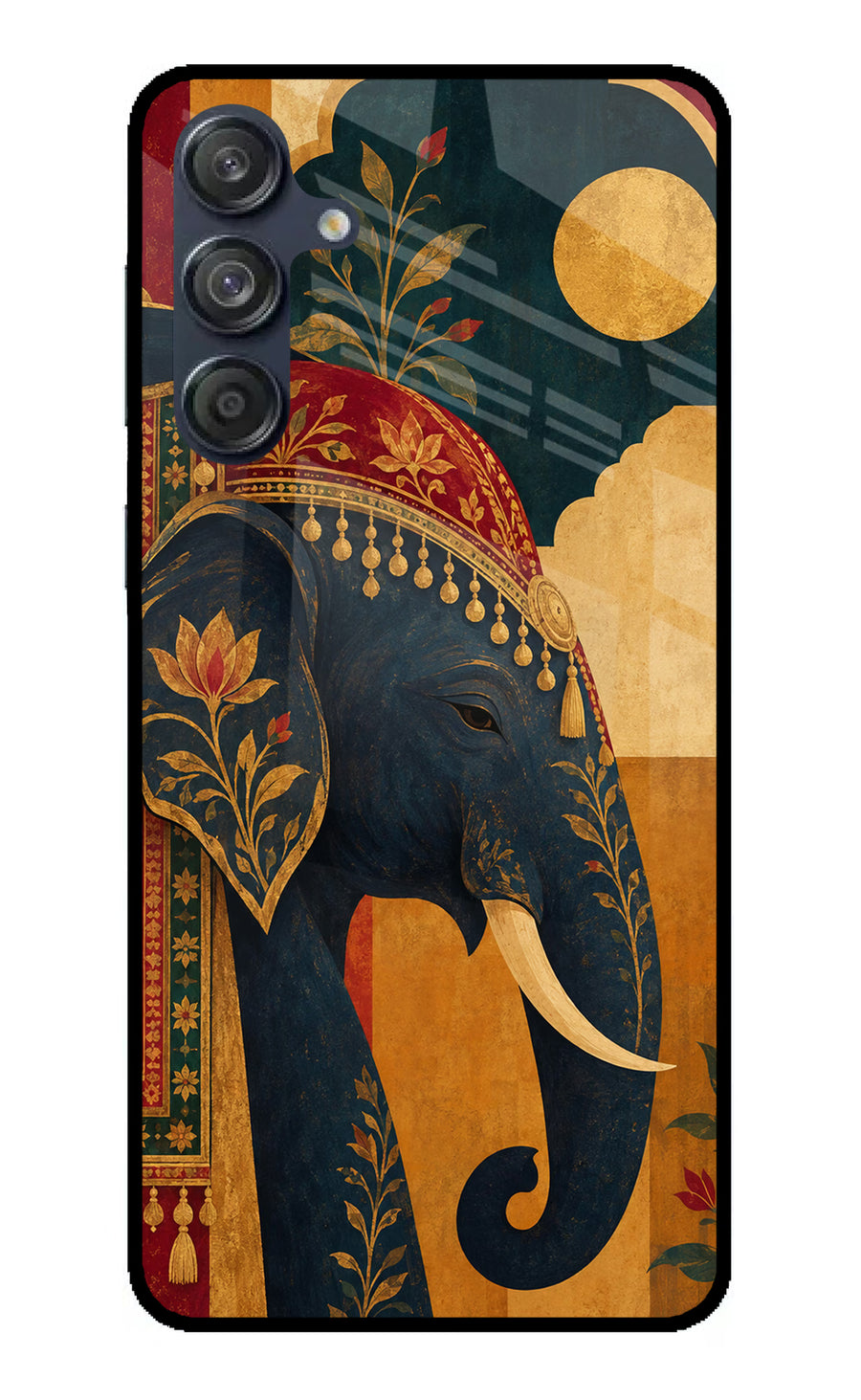 Royal Elephant Samsung M55 5G Back Cover, Glass case