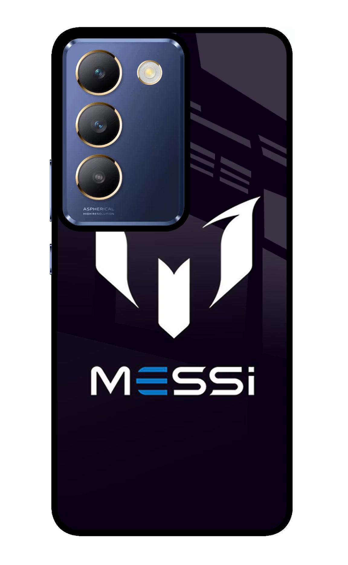 Messi Logo Vivo Y200E 5G/T3 5G Glass Case Back Cover by Casekaro