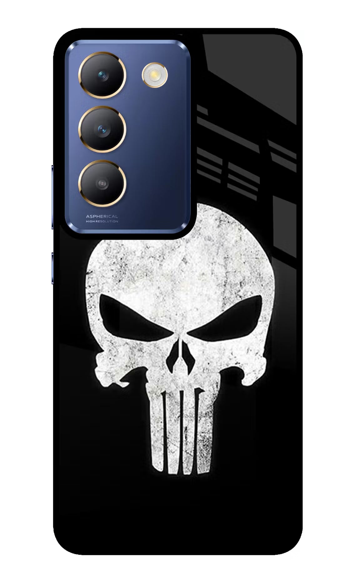 Punisher Skull Vivo Y200E 5G/T3 5G Glass Case Back Cover by Casekaro