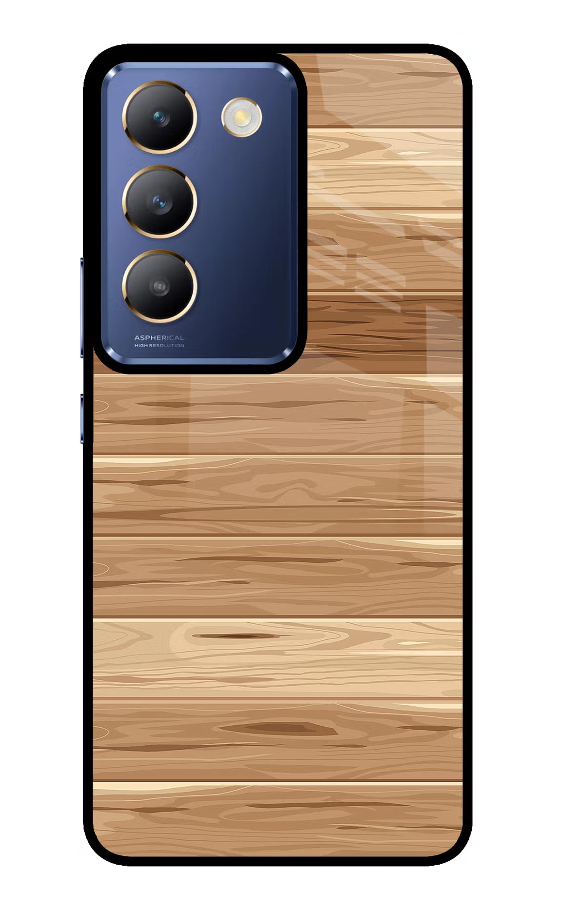 Wooden Vector Vivo Y200E 5G/T3 5G Glass Case Back Cover by Casekaro