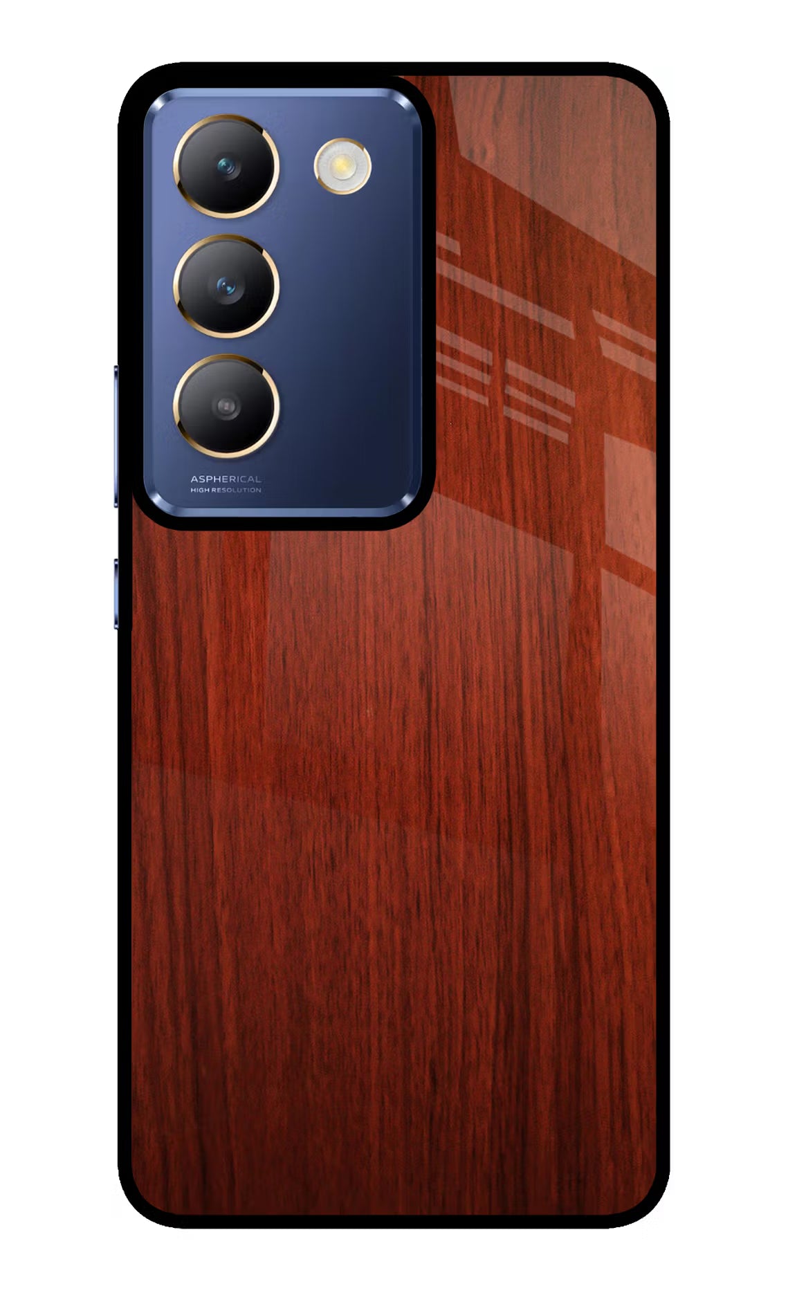 Wooden Plain Pattern Vivo Y200E 5G/T3 5G Glass Case Back Cover by Casekaro